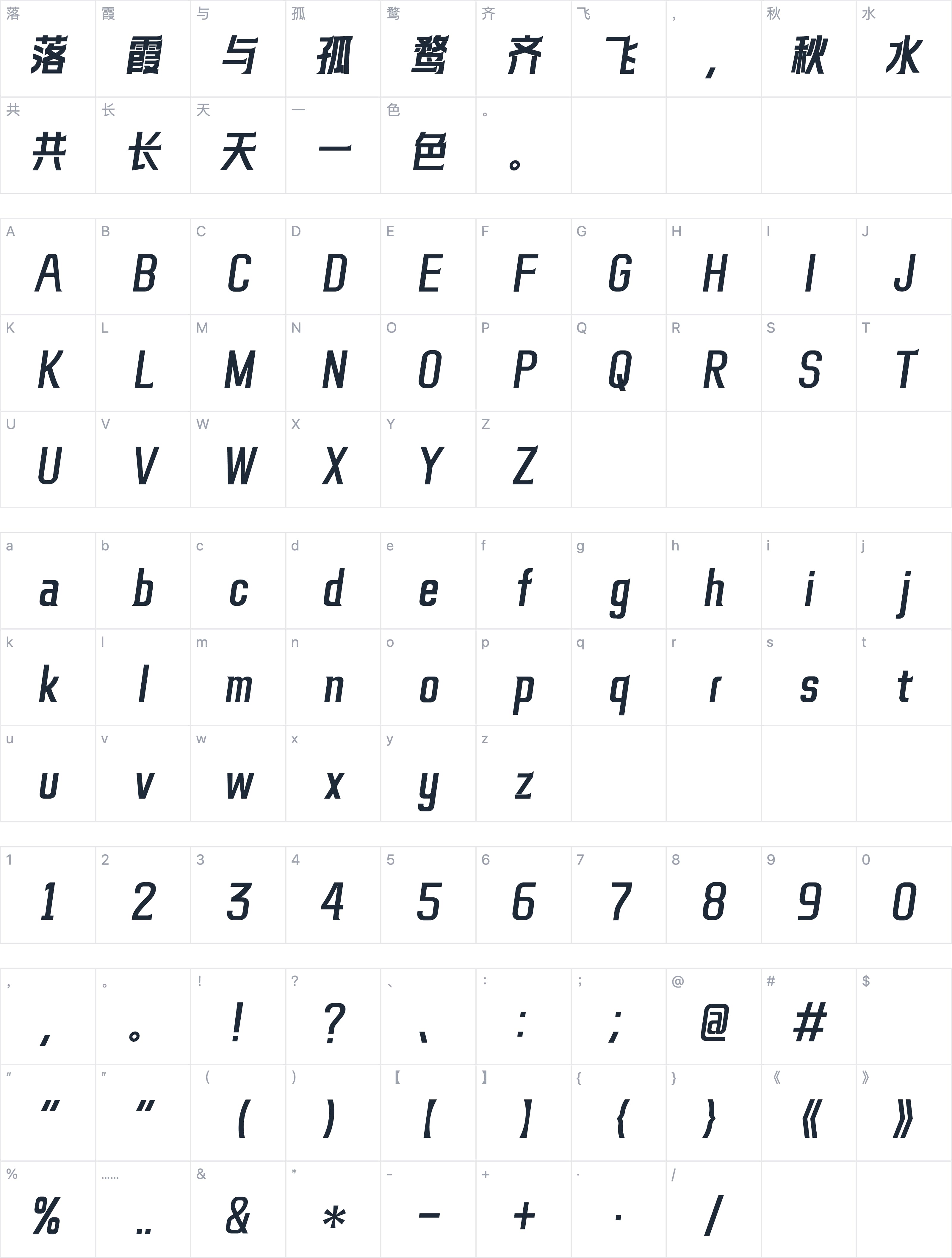 快看世界体字符映射图