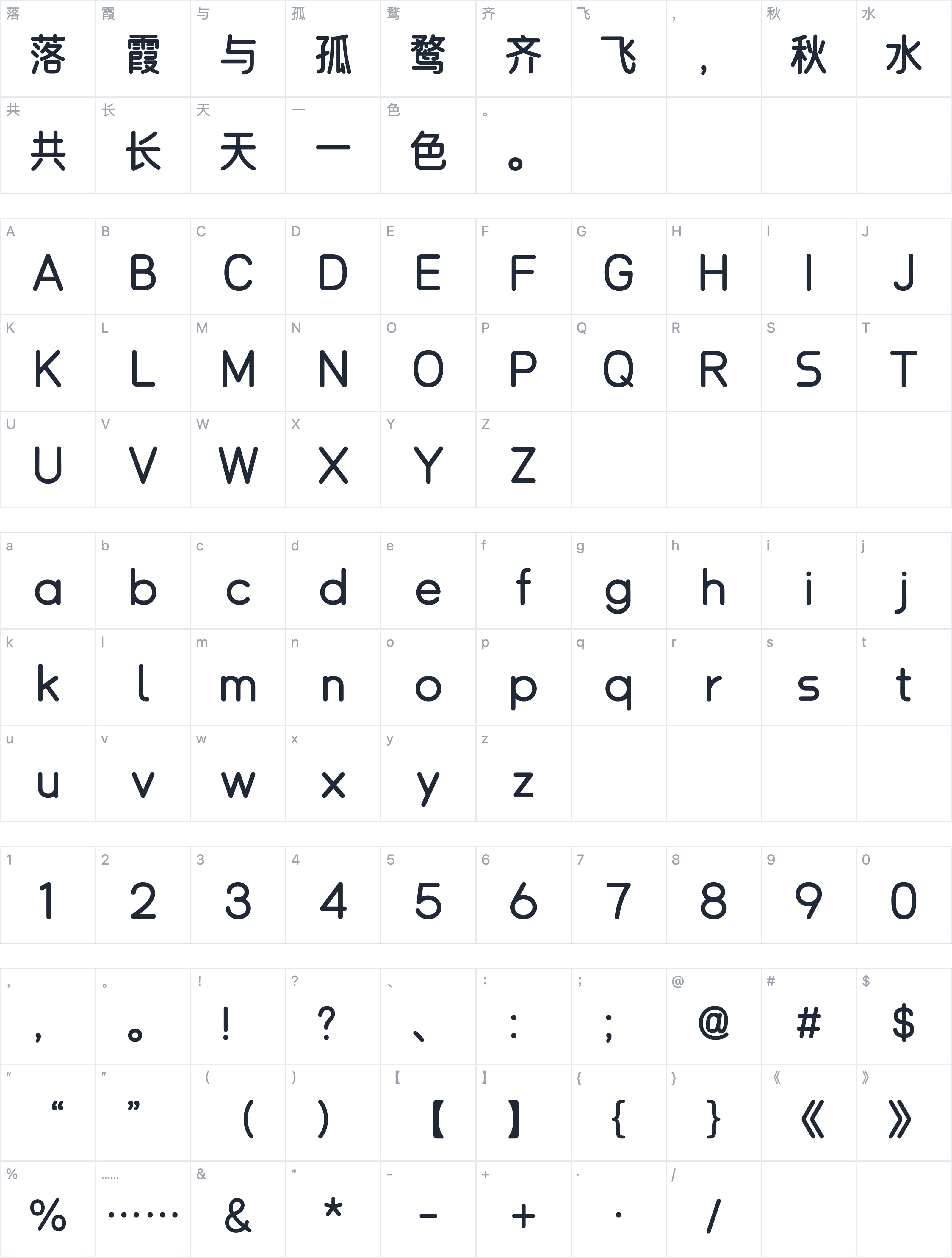 优设鲨鱼菲特健康体字符映射图