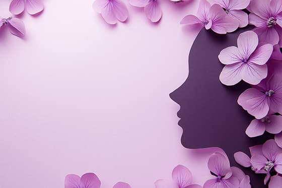 女性侧脸剪影设计妇女节高清图片素材(JPG)