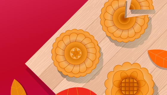 中秋节月饼矢量素材(EPS/AI)