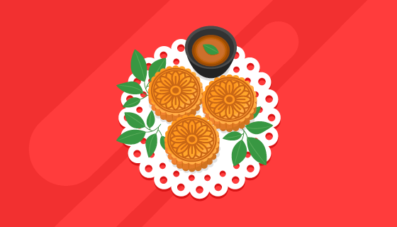 中秋节月饼矢量素材(EPS/AI)