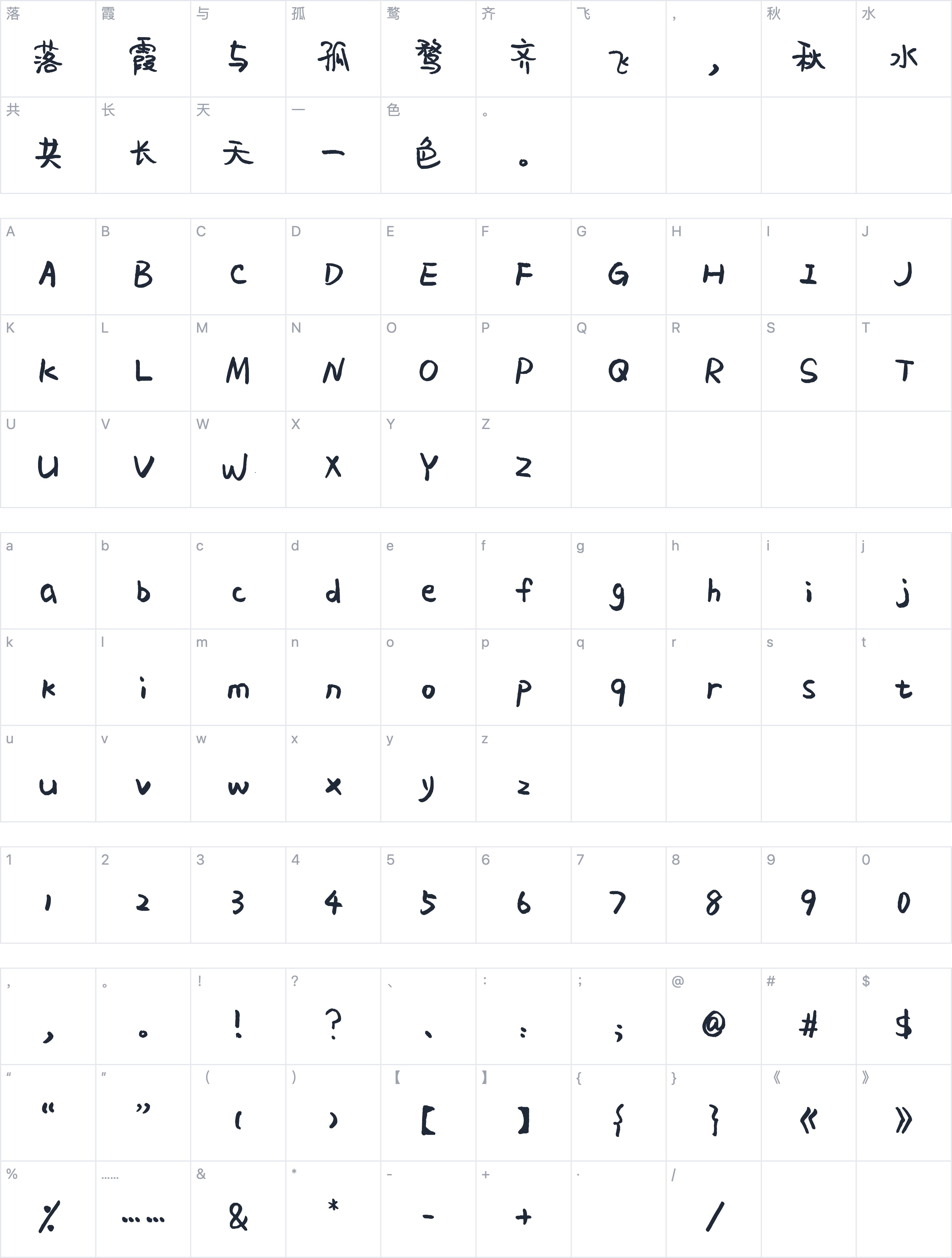平方萌萌哒字符映射图