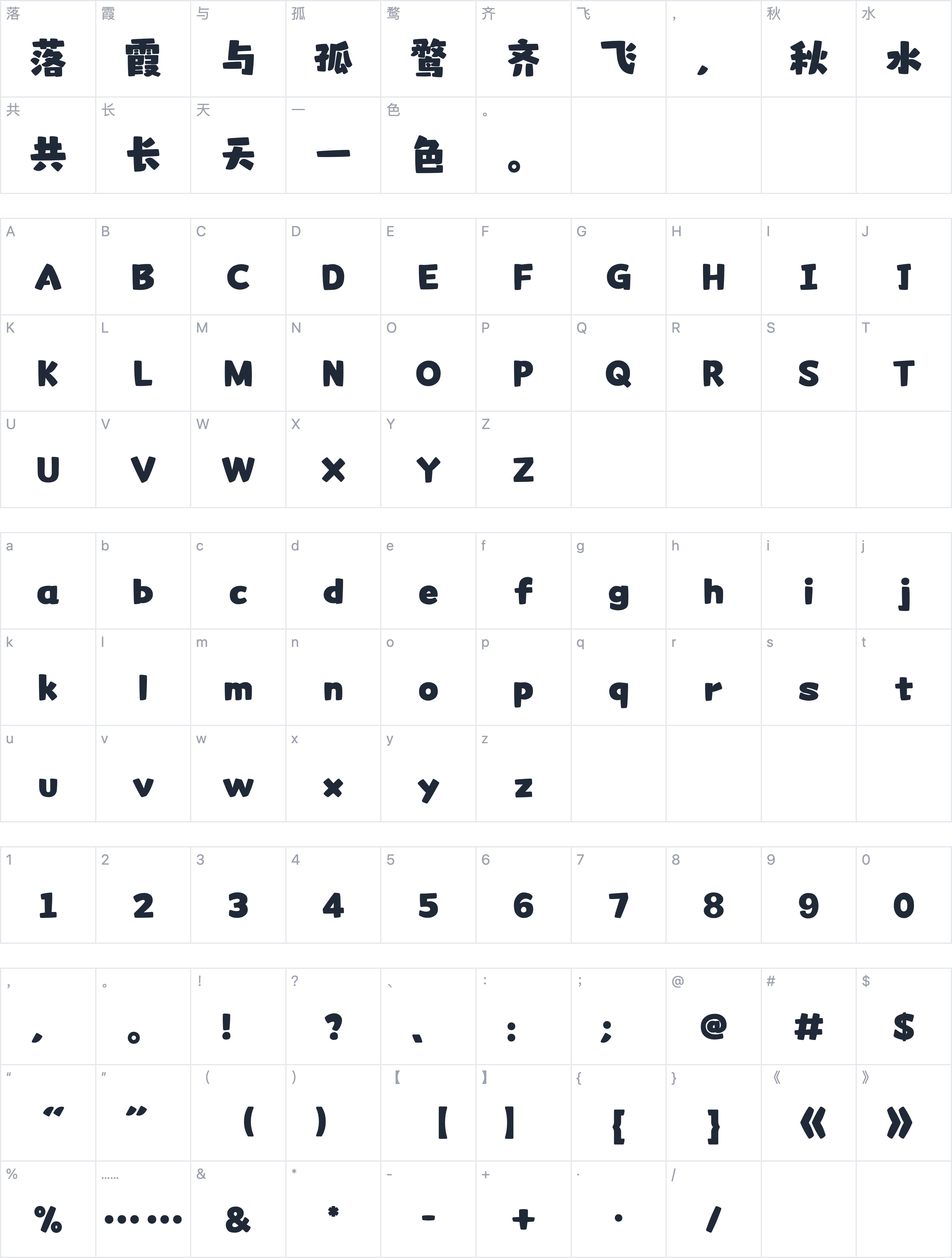 山海布偶猫字符映射图