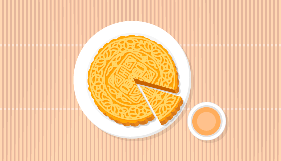 中秋节月饼矢量素材(EPS/AI)