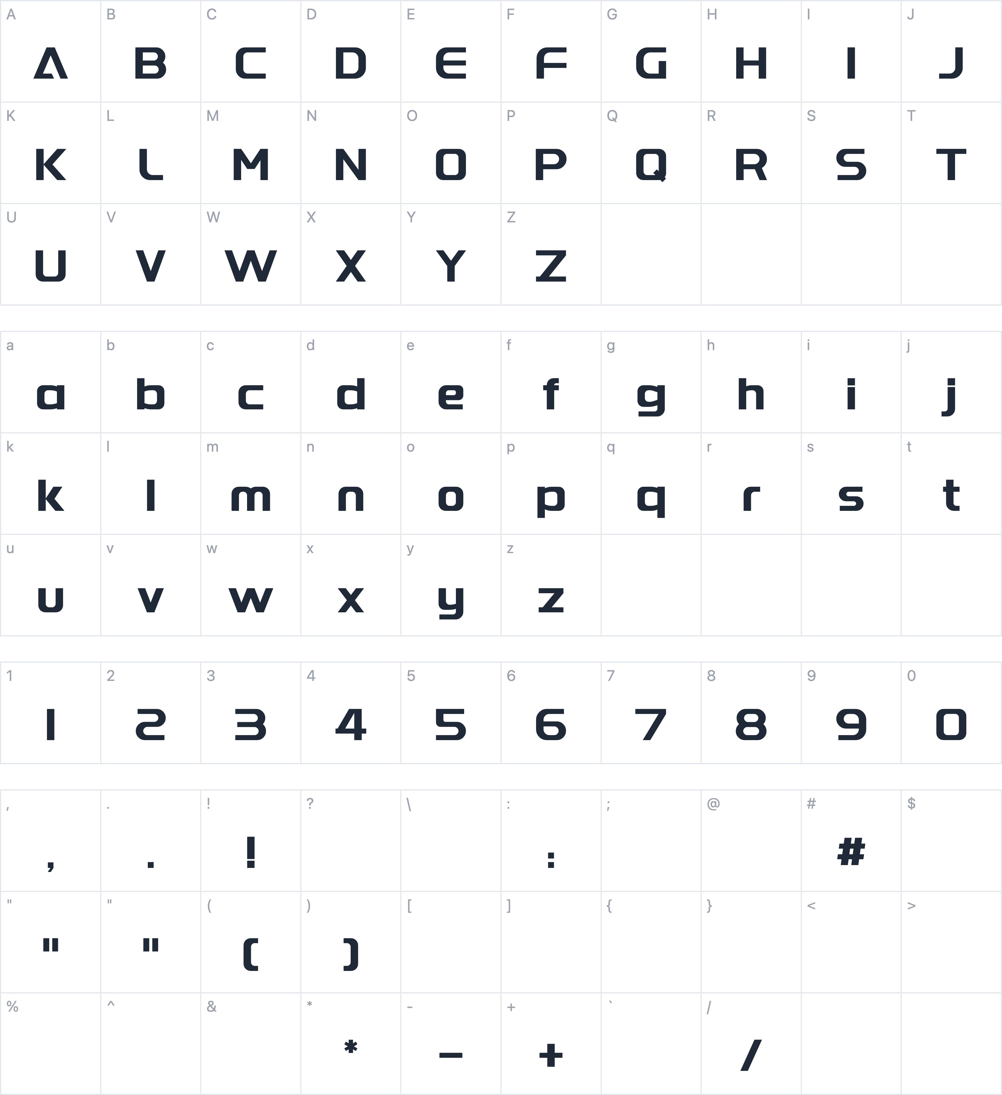 XinYilogoTi字符映射图