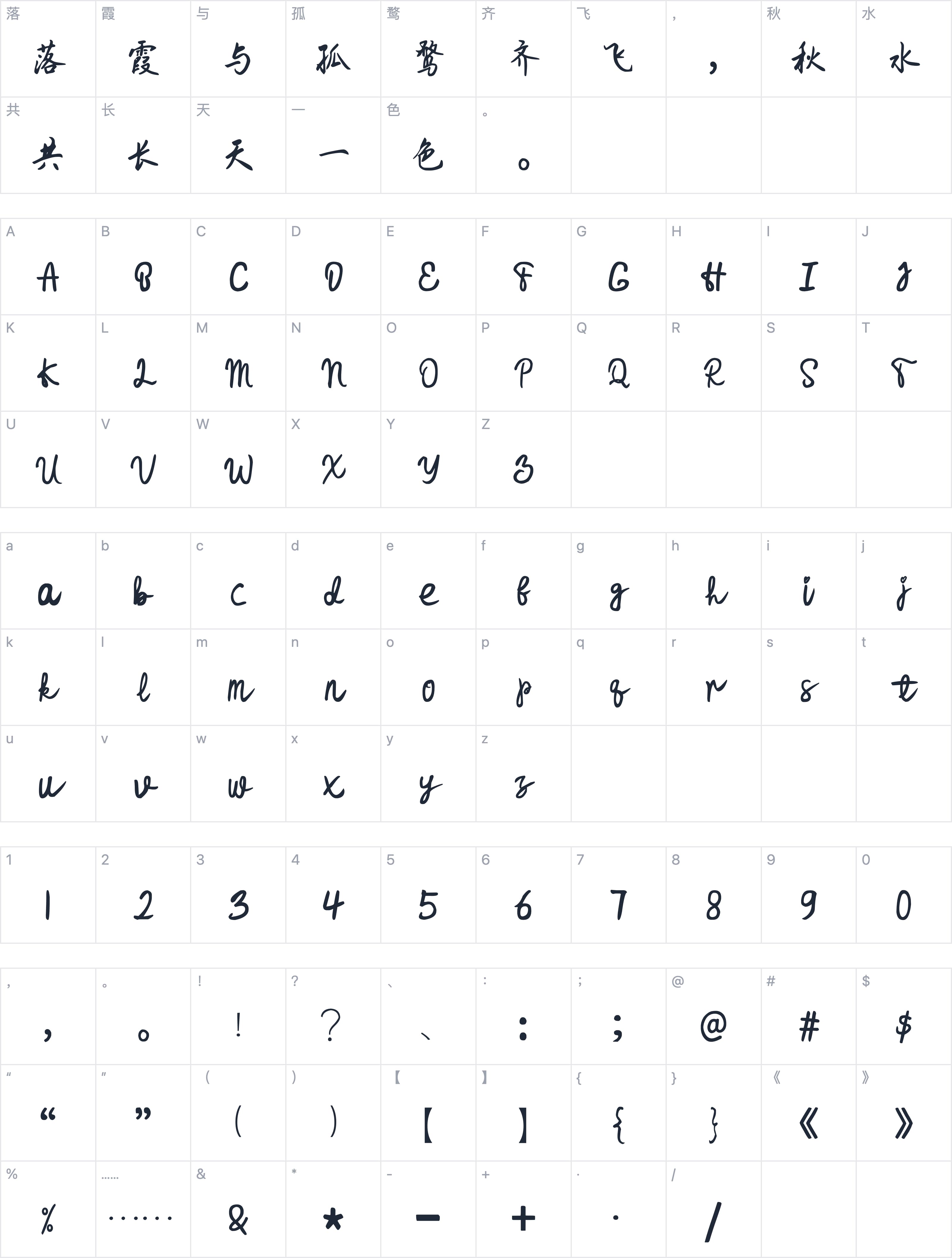 鼎猎西大体字符映射图