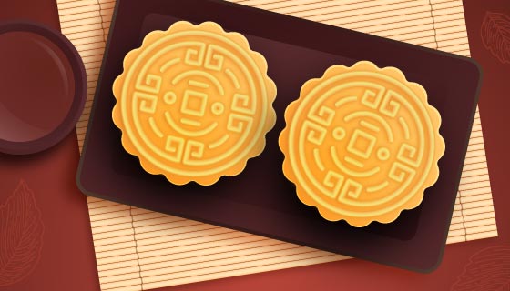 中秋节月饼矢量素材(EPS/AI)