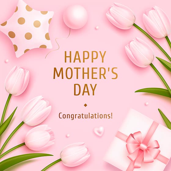 粉色郁金香设计母亲节背景矢量素材