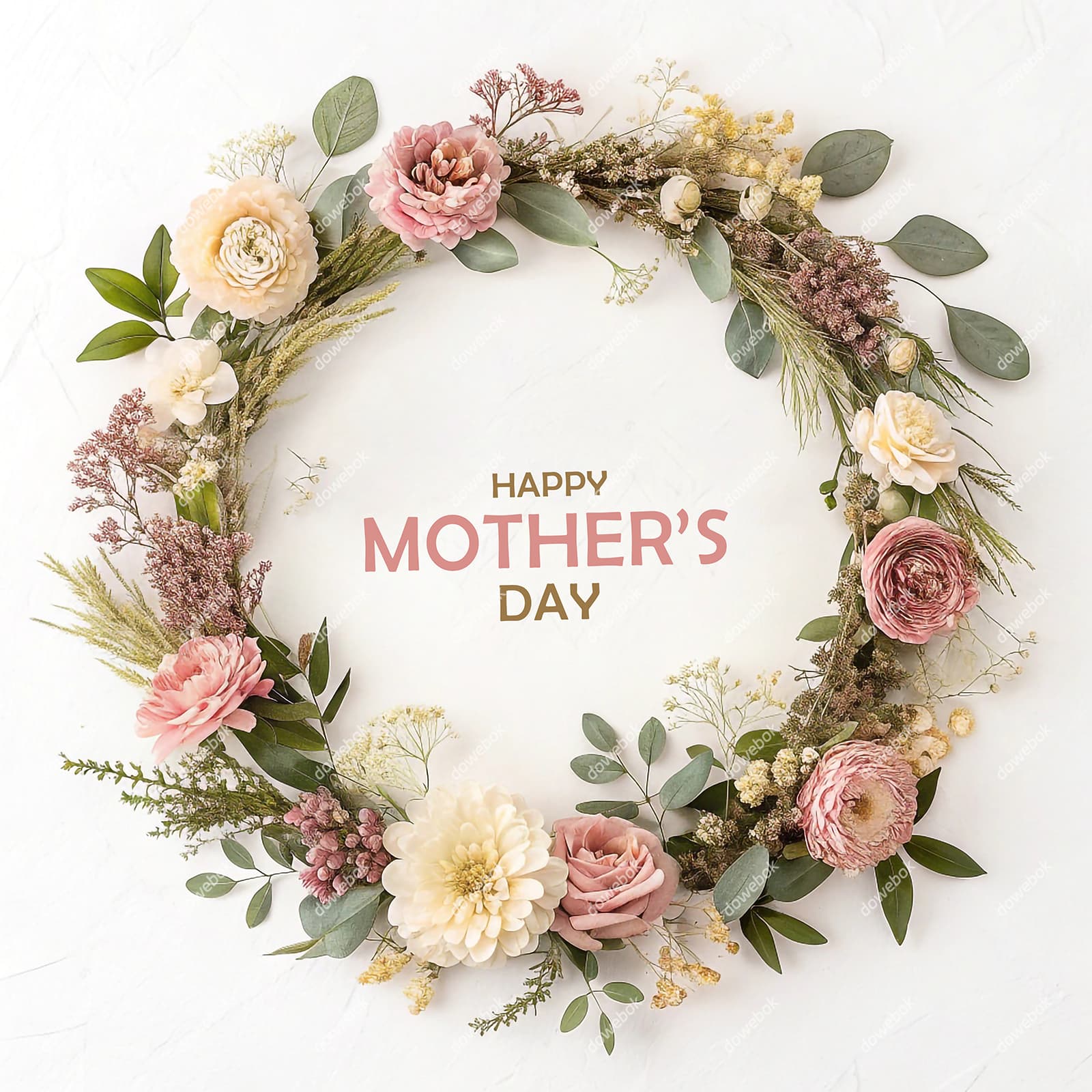精美的花环设计母亲节图片素材