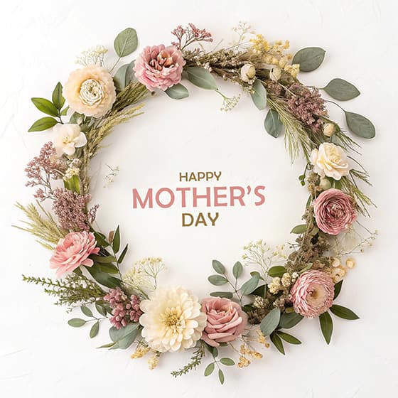 精美的花环设计母亲节图片素材