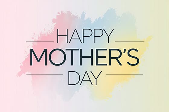 水彩背景和 Happy Mother’s Day 字母设计母亲节图片素材