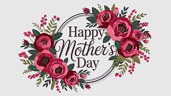 花朵和 Happy Mother’s Day 字母设计母亲节图片素材