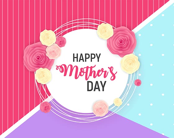 创意色块和 Happy Mother’s Day 字母设计母亲节矢量素材