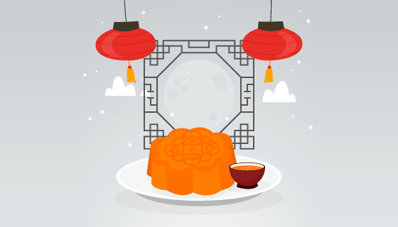 中秋节背景矢量素材(EPS/AI)