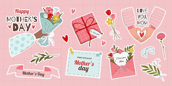 各种各样的母亲节元素矢量素材