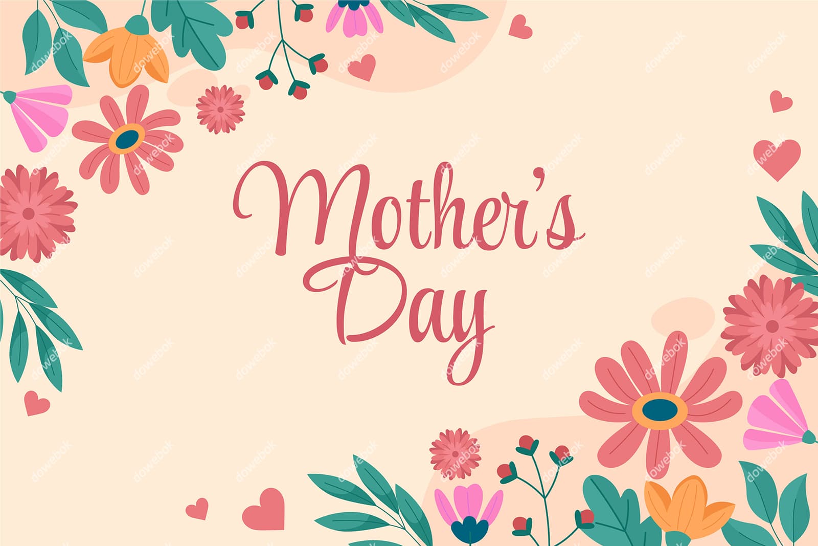 漂亮的花朵设计母亲节背景图片矢量素材