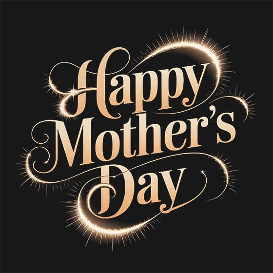 发光的金色 Happy Mother‘s Day 字母设计母亲节图片素材