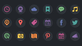 44个社交媒体图标(AI/EPS/PSD)