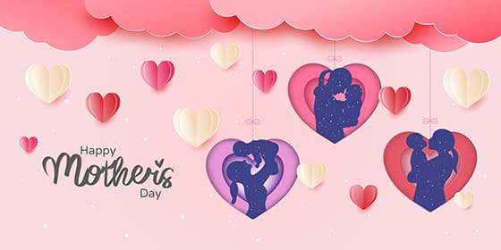 爱心吊坠设计母亲节图片素材