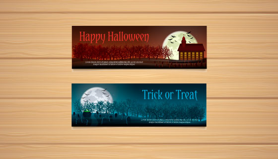 万圣节banner矢量素材(EPS/AI/PNG)