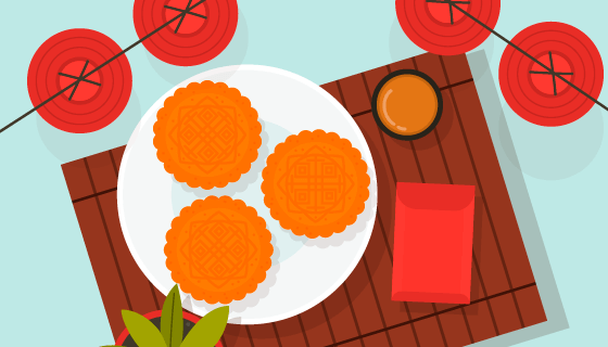 中秋节背景矢量素材(EPS/AI)