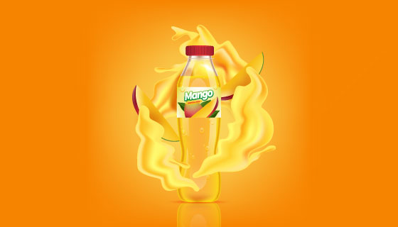 美味的芒果汁背景矢量素材(EPS)