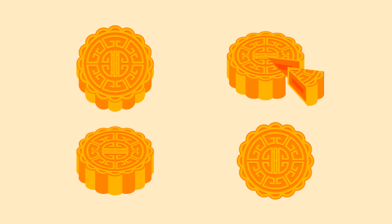 中秋节月饼矢量素材(EPS/AI)