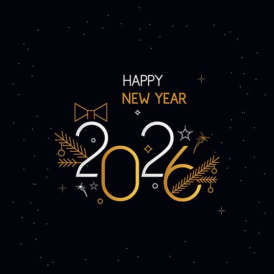 线条装饰和白金色数字设计 2026 新年快乐矢量素材