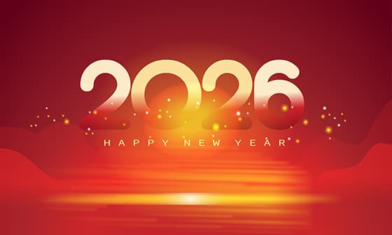 暖红渐变背景和星光设计 2026 新年快乐矢量素材