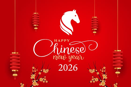 灯笼和梅花设计 2026 春节快乐矢量素材