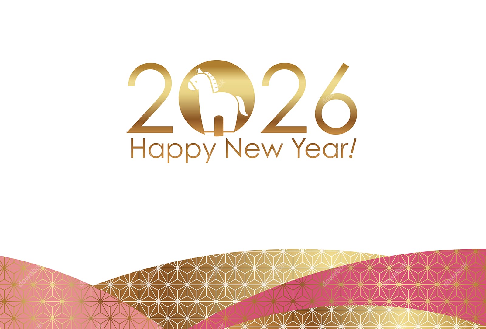 金色数字设计 2026 新年快乐矢量素材