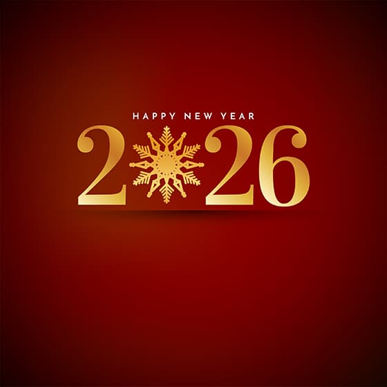 金色雪花和数字设计 2026 新年快乐矢量素材