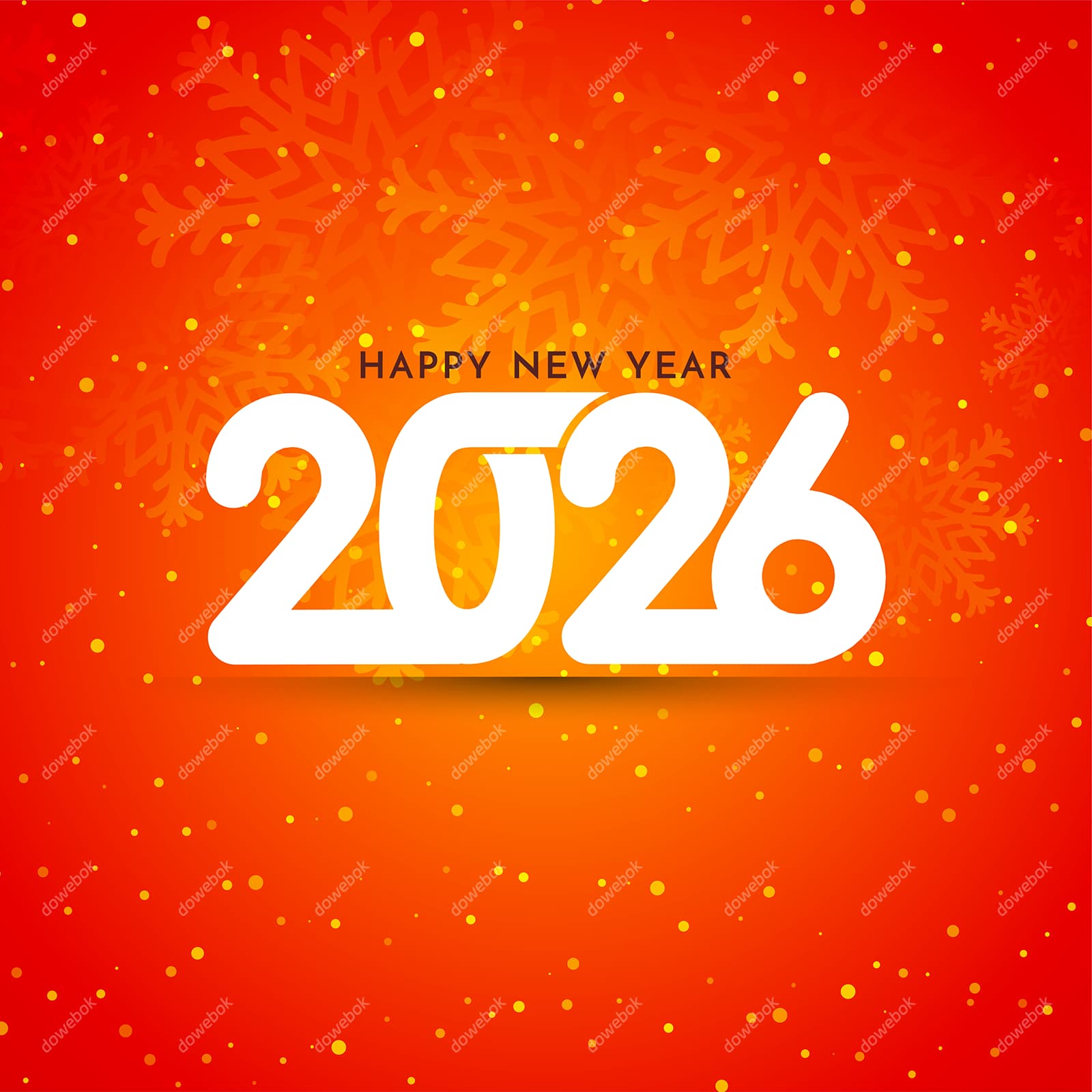 白色 2026 数字设计新年快乐矢量素材