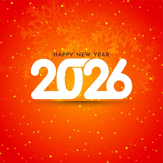 白色 2026 数字设计新年快乐矢量素材