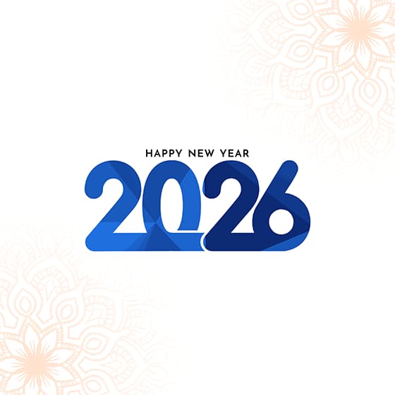 蓝色渐变数字设计 2026 新年快乐矢量素材