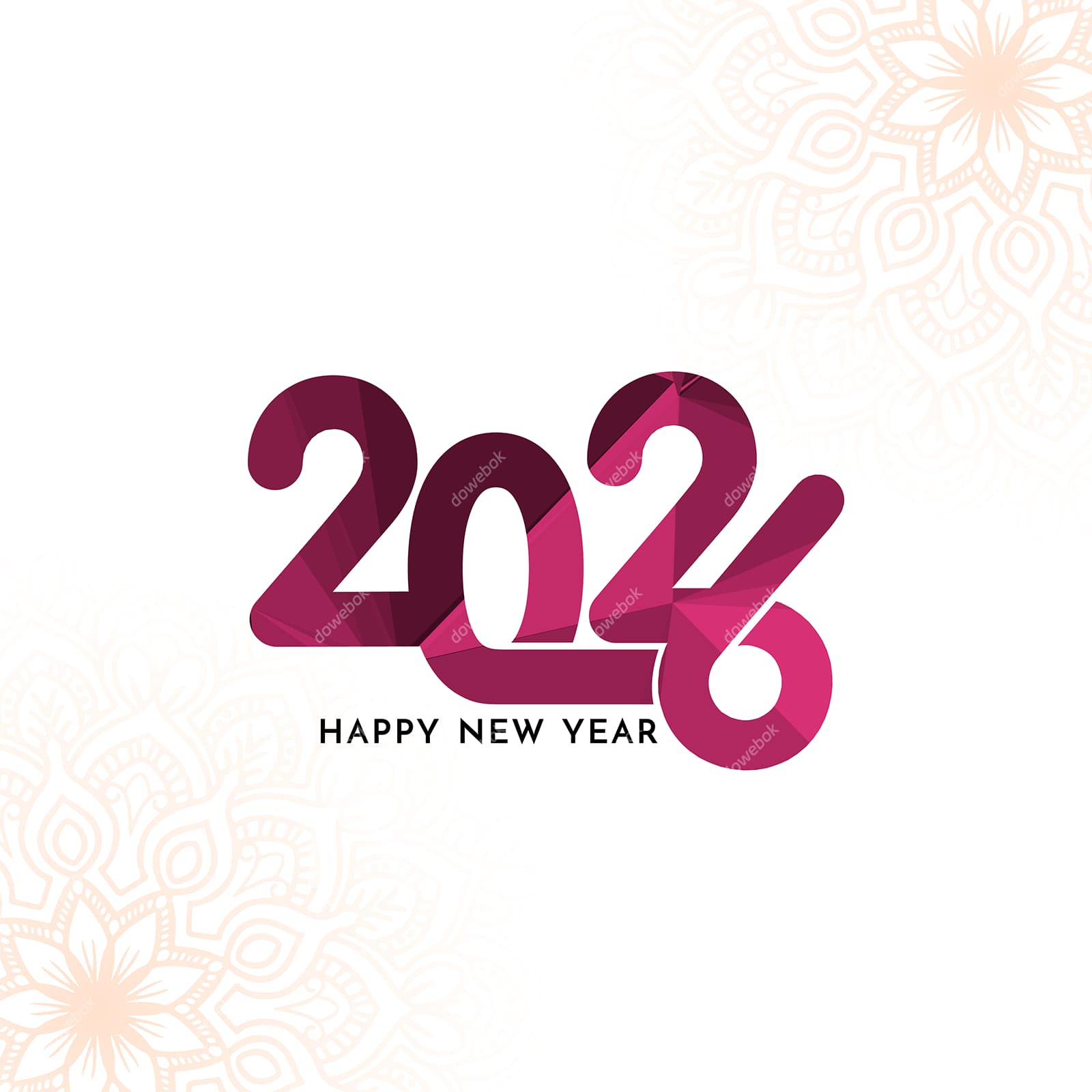 紫红色渐变数字设计 2026 新年快乐矢量素材