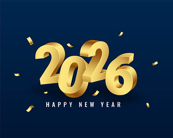 立体金色数字设计 2026 新年快乐矢量素材
