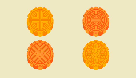 中秋节月饼矢量素材(EPS/AI)