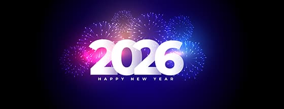 炫彩烟花设计 2026 新年快乐 banner 矢量素材