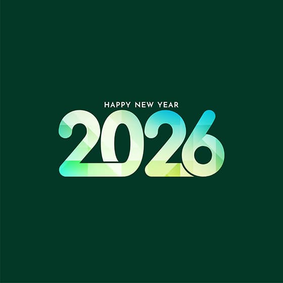 青绿白渐变数字设计 2026 新年快乐矢量素材