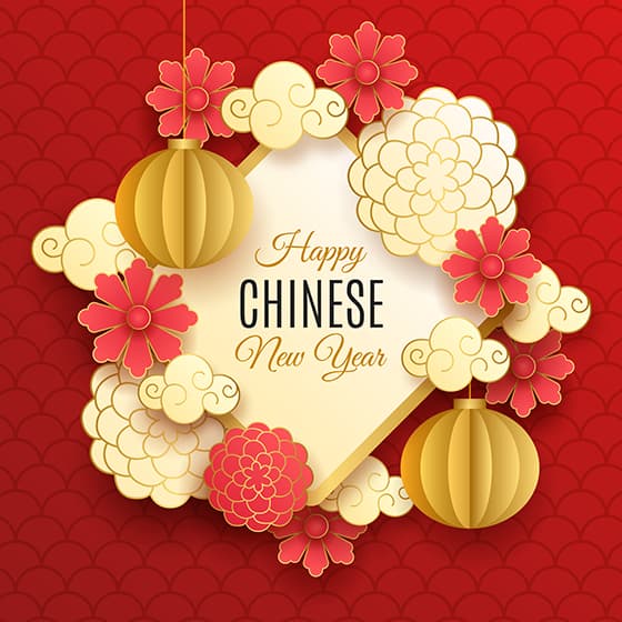 灯笼和祥云设计春节快乐矢量素材