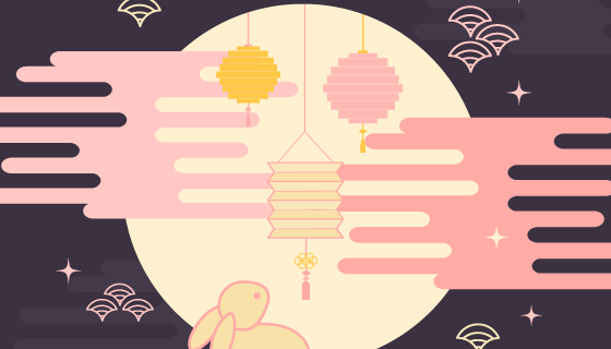 中秋节背景矢量素材(EPS/AI)