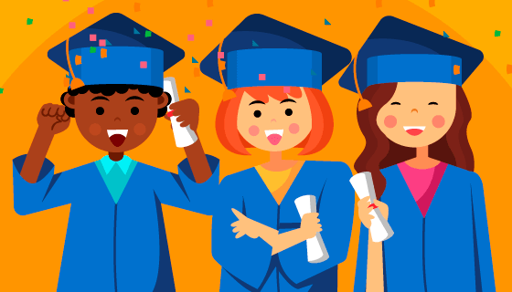 快乐的学生矢量素材(EPS/AI/PNG)