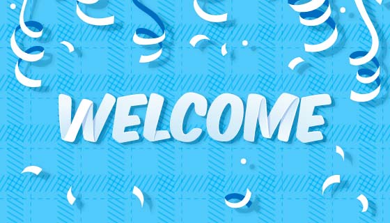 可爱折纸风格欢迎光临矢量素材(EPS/AI)