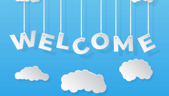 创意白云设计欢迎光临矢量素材(EPS/AI)