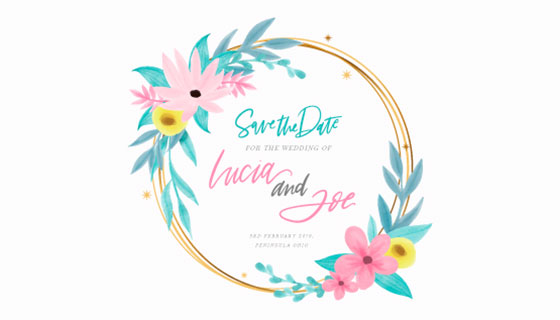 漂亮婚礼花环矢量素材(EPS/AI)