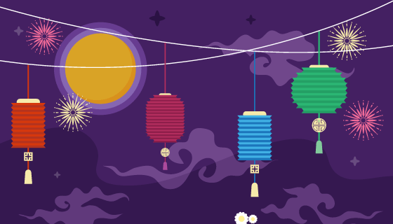 创意中秋节背景矢量素材(EPS/AI)