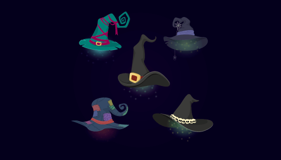 万圣节巫师帽矢量素材(EPS/AI/PNG)