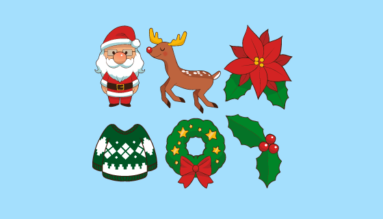 圣诞节元素矢量素材(EPS/AI/PNG)