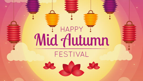创意中秋节背景矢量素材(EPS/AI)